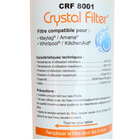 Filtre PuriClean III  - Filtre frigo PuriClean III compatible Maytag - Crystal Filter® CRF8001 (lot de 2)