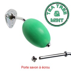 Savon vert rotatif "Tea Tree and Mint" Provendi avec porte-savon chromé à écrou