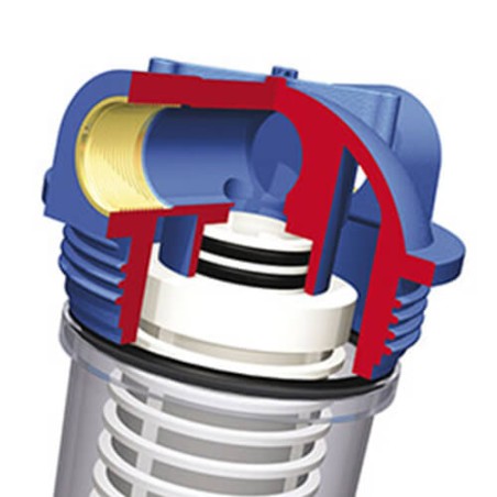 Carter porte filtre 3P triplex 10'' Senior BX entrée/sortie 3/4'' femelle