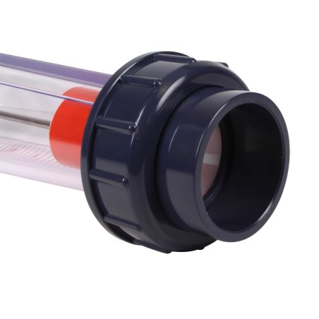 Débitmètre à ludion - flotteur ABS 8000-40000L/h - Raccords PVC 75 mm à coller 