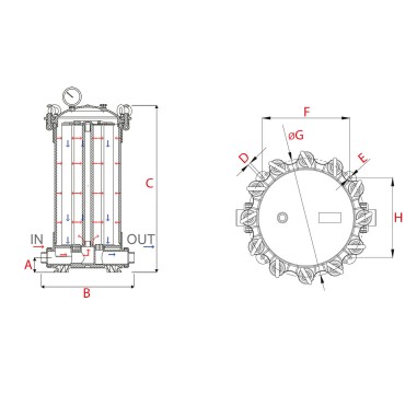 Filtre multi-cartouches FHPVC-30x9-B Crystal Filter® - 9 x 30 pouces