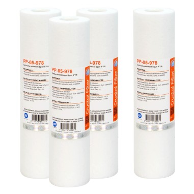 Cartouche PP-05-978 sédiment SPUN 9''7/8 - Filtre 5 µm - Crystal Filter® (lot de 4)