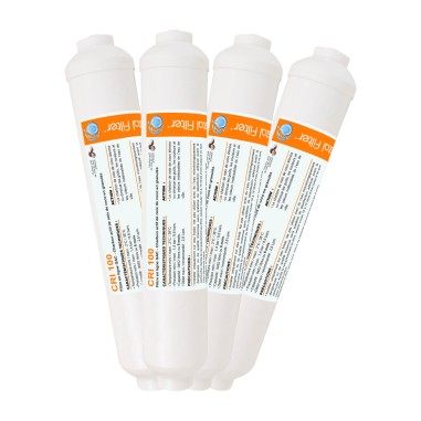 Cartouche charbon actif granulés GAC 1/4'' - Crystal Filter® CRI 100 (lot de 4)