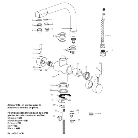 Robinet mitigeur 3 voies - Denali - Chromé