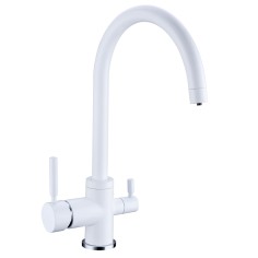 Robinet col de cygne 3 voies -  Biscayne V2 - Blanc