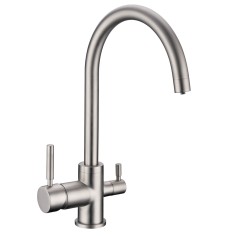 Robinet col de cygne 3 voies -  Biscayne V2 - Nickel brossé