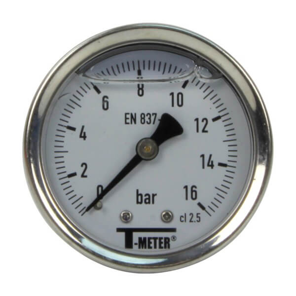 Manomètre pression 16 bars - 1/2 mâle - diamètre 100 mm