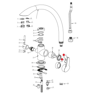 Poignée eau de réseau robinet Everglades - Blanc