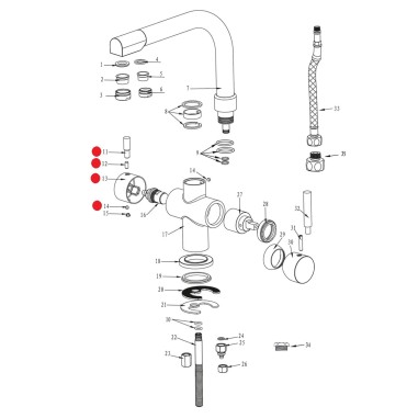 Poignée eau filtée robinet Denali - Blanc