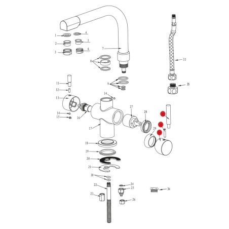 Poignée eau de réseau robinet Denali - Nickel Brosse