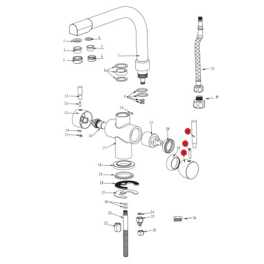 Poignée eau de réseau robinet Denali - Blanc