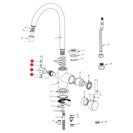 Poignée eau filtée robinet Biscayne - Chrome