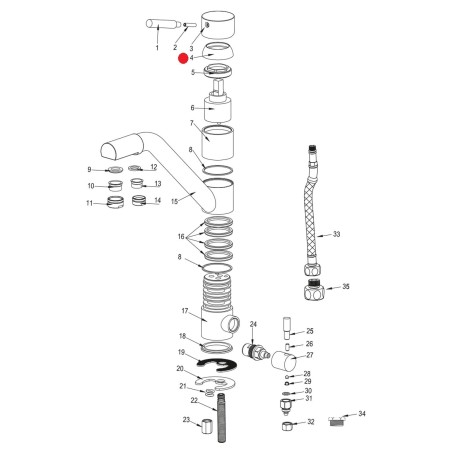 Cache écrou robinet Samoa - Chrome - Noir - Blanc