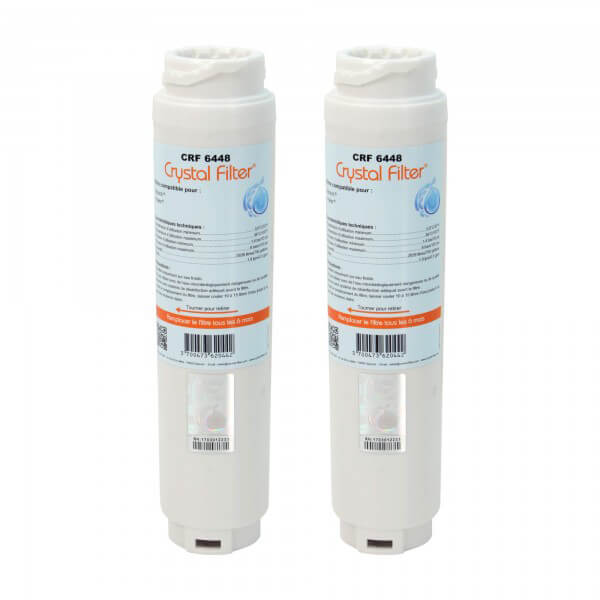 Filtre UltraClarity 644845 - Filtre frigo Bosch - Siemens - Haier  Compatible - CRF6448 (lot de 2) - Crystal Filter - 004111X2