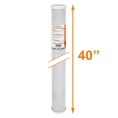 Cartouche CBC-05-40 Premium charbon actif 40" - 5 µm - Crystal Filter®
