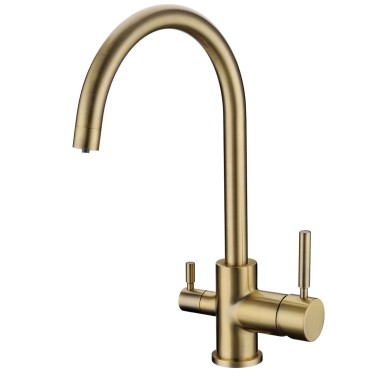 Robinet col de cygne 3 voies -  Biscayne V2 - Bronze