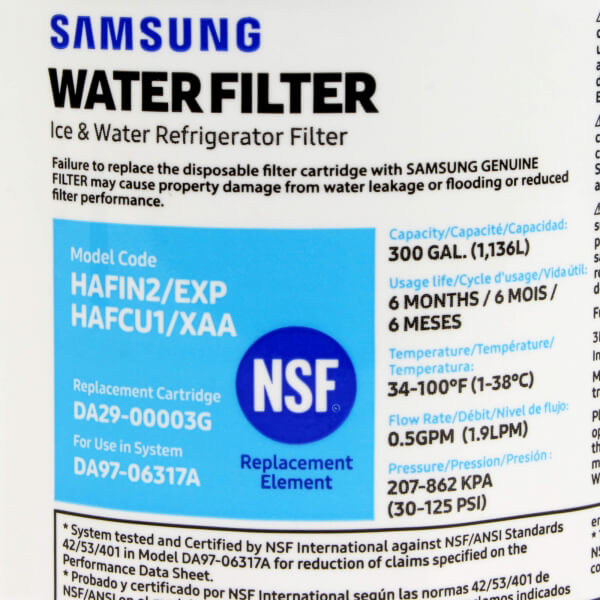 DA29-00003G x1 HAFIN2/EXP Samsung Filtre eau Frigo américain 