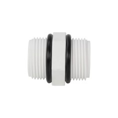 Mamelon double MM PVC blanc 3/4'' avec joint 2