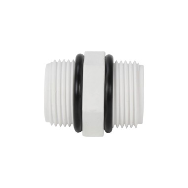 Mamelon double MM PVC blanc 3/4'' avec joint