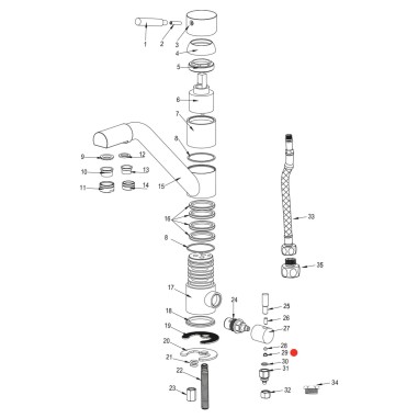 Cache vis poignée eau filtrée robinet Everglades - Samoa - Biscayne - Nickel Brossé