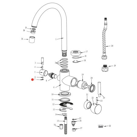 Cache vis poignée eau filtrée robinet Everglades - Samoa - Biscayne - Chromé