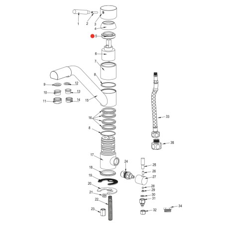 Ecrou de serrage cartouche de mélange robinet Samoa