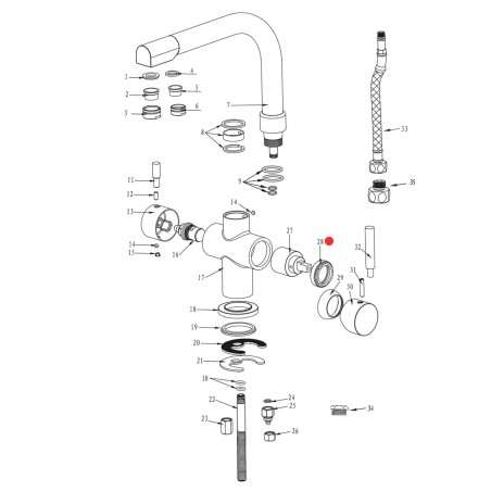 Ecrou de serrage cartouche de mélange robinet Everglades - Denali - Biscayne
