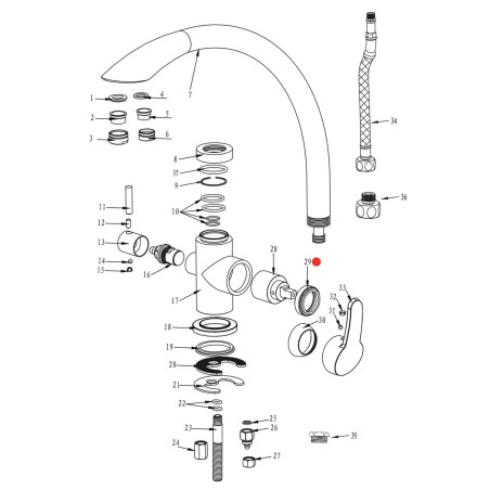 Ecrou de serrage cartouche de mélange robinet Everglades - Denali - Biscayne