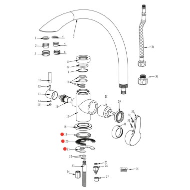 Kit fixation sous plan robinets gamme ''Park''
