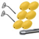 Savon jaune rotatif écolier Provendi (lot de 6) + 2 porte-savons chromés à clip