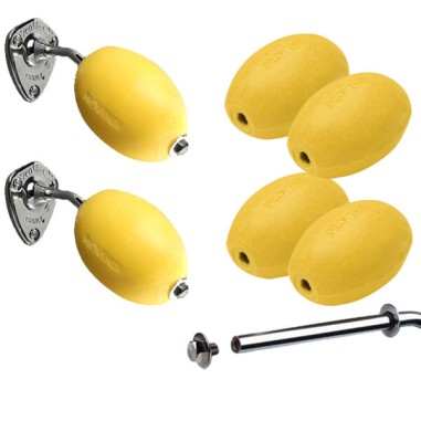 Lot 6 savons jaunes rotatifs écoliers + 2 porte-savons chromés  à écrou 