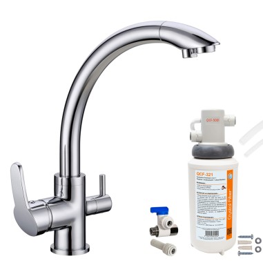 Robinet 3 voies Everglades Chrome + Kit de filtration QCF-3001/321 - PROMO