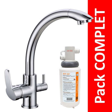 Robinet 3 voies Everglades Chrome + Kit de filtration QCF-3001/321 - PROMO