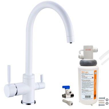 Robinet 3 voies Biscayne Blanc + Kit de filtration QCF-3001/321 - PROMO