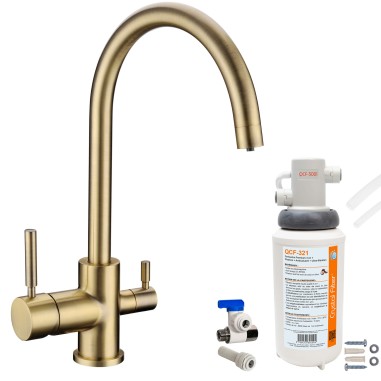 Robinet 3 voies Biscayne Bronze + Kit de filtration QCF-3001/321 - PROMO