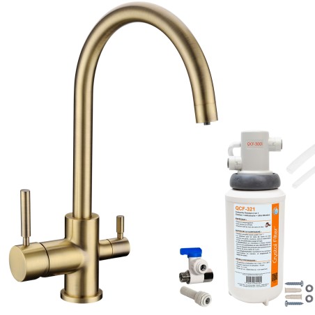 Robinet 3 voies Biscayne Bronze + Kit de filtration QCF-3001/321 - PROMO