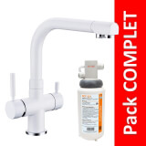 Robinet 3 voies Denali Blanc + Kit de filtration QCF-3001/321 - PROMO