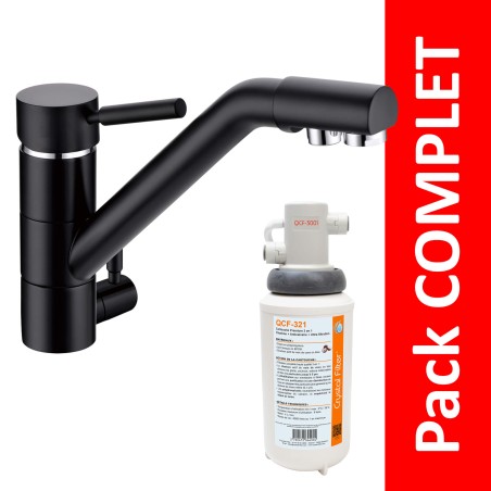 Robinet 3 voies Samoa Noir + Kit de filtration QCF-3001/321 - PROMO