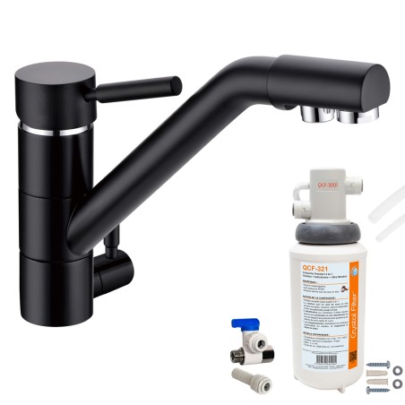 Robinet 3 voies Samoa Noir + Kit de filtration QCF-3001/321 - PROMO