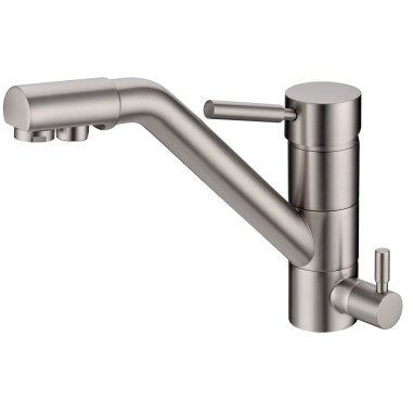 Robinet 3 voies Samoa Nickel brossé + Kit de filtration QCF-3001/321 - PROMO