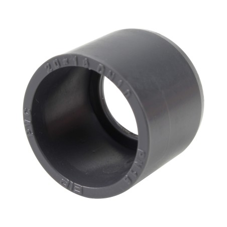 Réduction incorporée - 20/16 mm - Mâle/Femelle à coller - PVC Pression