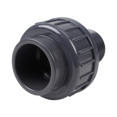 Union trois pièces mixte - 32 mm Femelle à coller - Filetée mâle 1'' -  PVC Pression