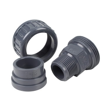 Union trois pièces mixte - 25 mm Femelle à coller - Filetée mâle 3/4'' -  PVC Pression