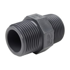 Mamelon double MM - Mâle fileté 3/4'' - PVC Pression