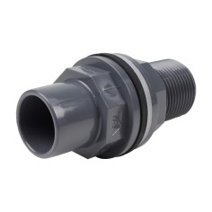 Traversée de réservoir - 25/20 mm  - Mâle/Femelle à coller - Filetée 3/4'' - PVC Pression