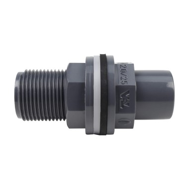 Traversée de réservoir - 25/20 mm  - Mâle/Femelle à coller - Filetée 3/4'' - PVC Pression