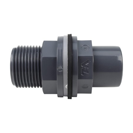 Traversée de réservoir - 32/25 mm  - Mâle/Femelle à coller - Filetée 1'' - PVC Pression