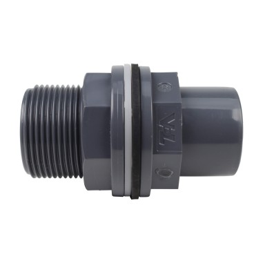 Traversée de réservoir - 40/32 mm  - Mâle/Femelle à coller - Filetée 1''1/4 - PVC Pression