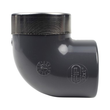 Coude mixte 90° - 32 mm Femelle à coller / Tauraudé 1'' - PVC pression
