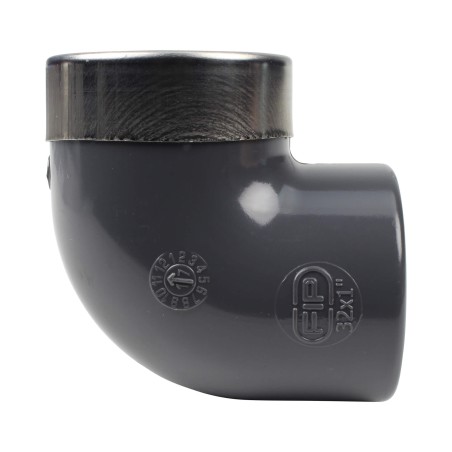 Coude mixte 90° - 32 mm Femelle à coller / Tauraudé 1'' - PVC pression